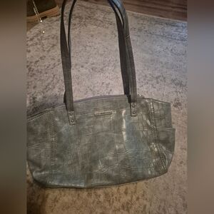 Gray Crocodile Embossed Women Bag